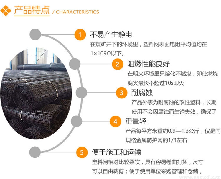 煤礦井下用雙向拉伸塑料幫護(hù)網(wǎng)